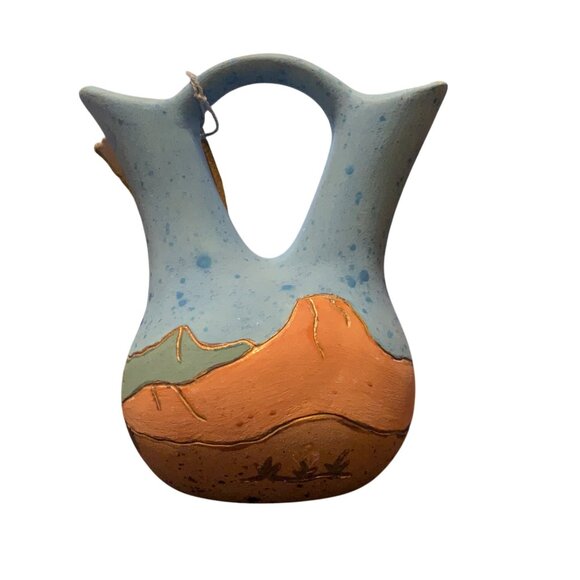 Rainbow Way Ltd. Handcrafted Painted Ceramic Southwest Wedding Vase - Picture 6 of 9